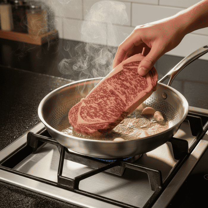 Titan-Premium Stainless Steel Pan for Induction & Gas 5