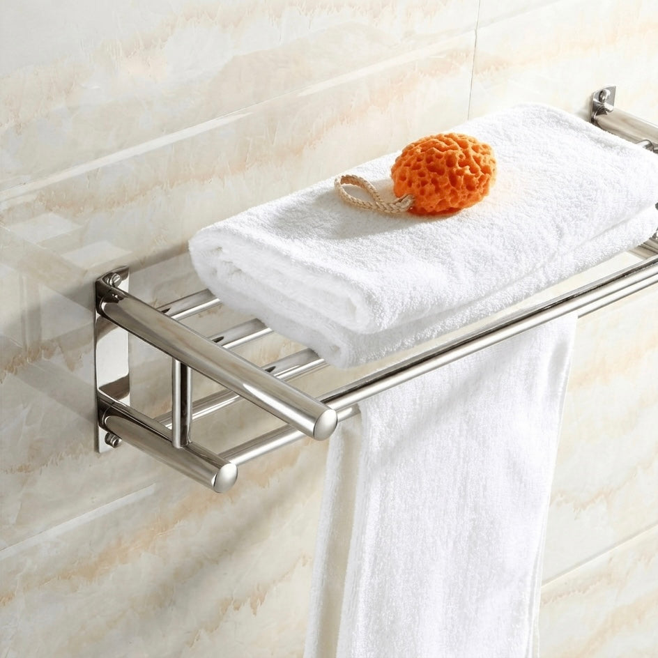 Valtiro - Wall-Mounted Towel Rack 5-Hook Chrome Steel 3