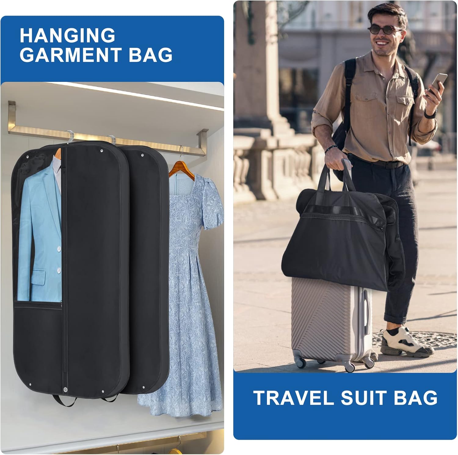 VaultGuard - Waterproof Garment Bags with Gusset and Pockets 4
