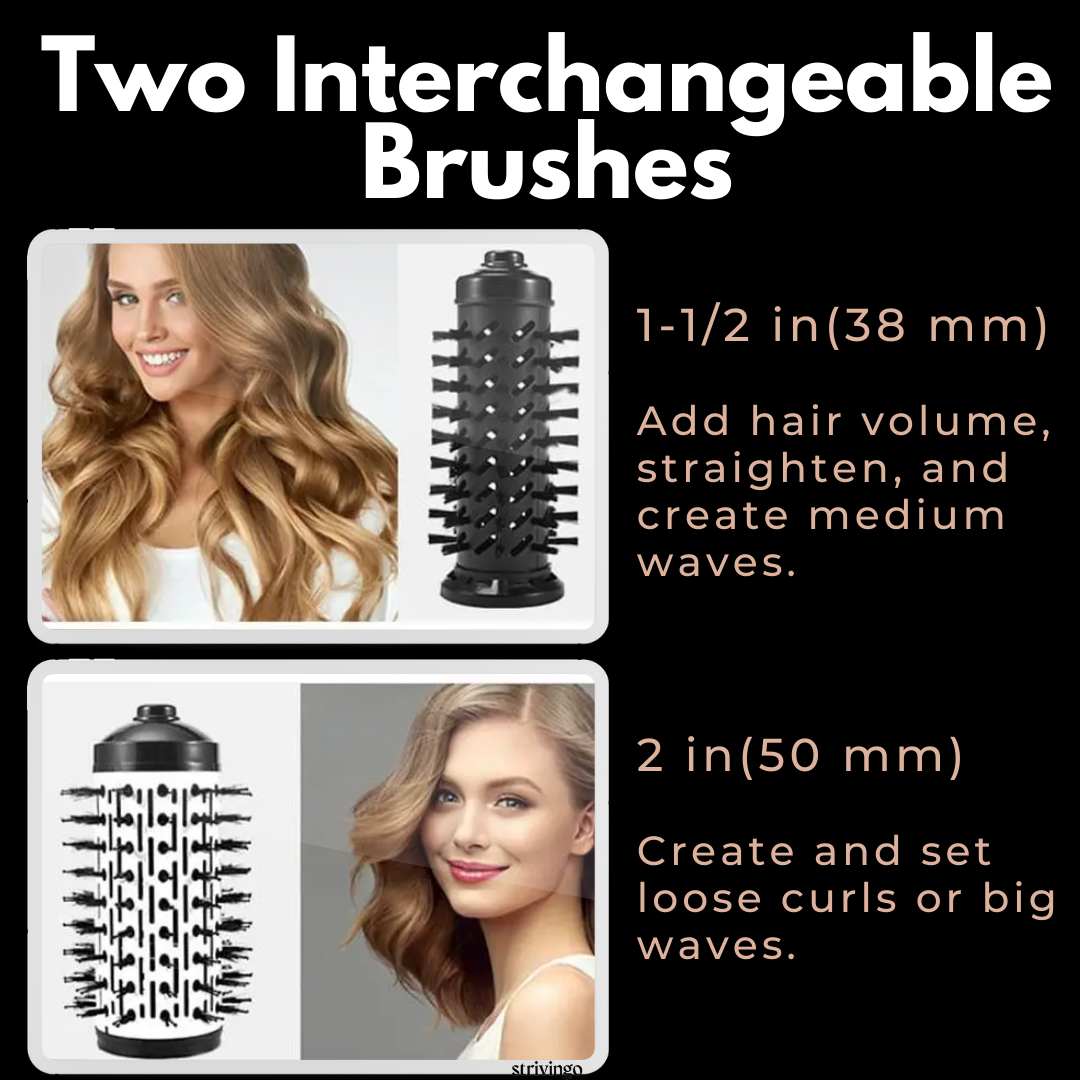 Veloria - 2-in-1 Rotating Hair Dryer Volumizing Brush 5