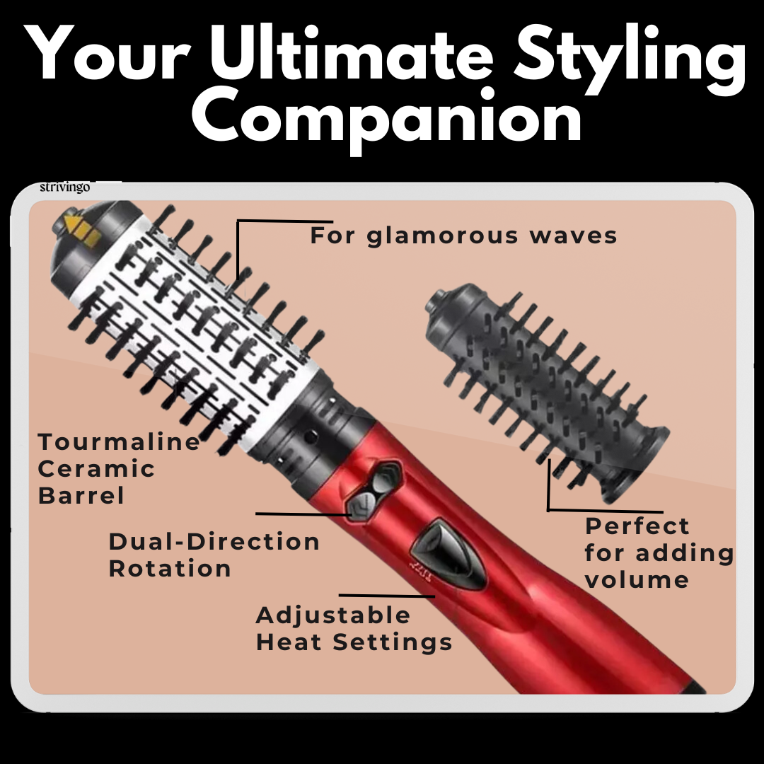 Veloria - 2-in-1 Rotating Hair Dryer Volumizing Brush 6