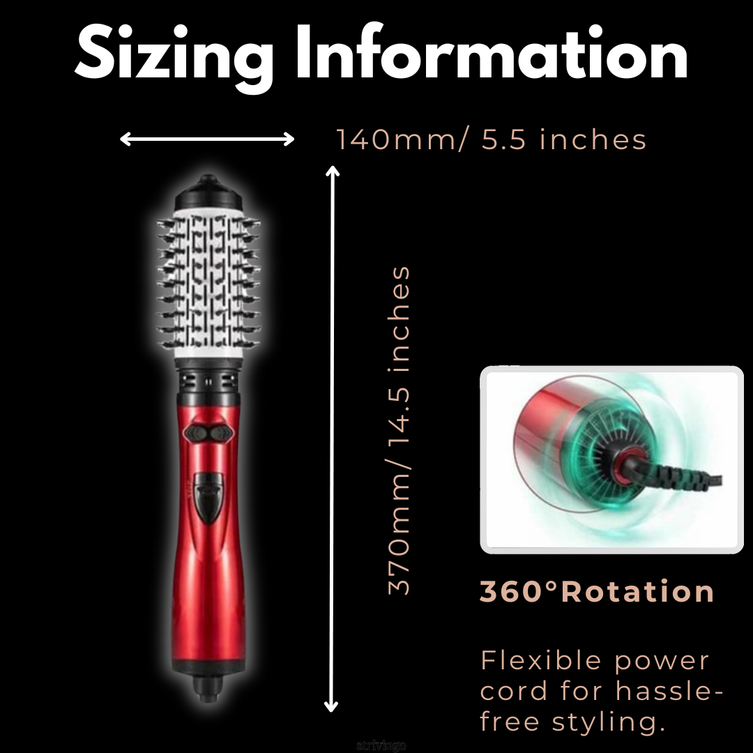 Veloria - 2-in-1 Rotating Hair Dryer Volumizing Brush 8
