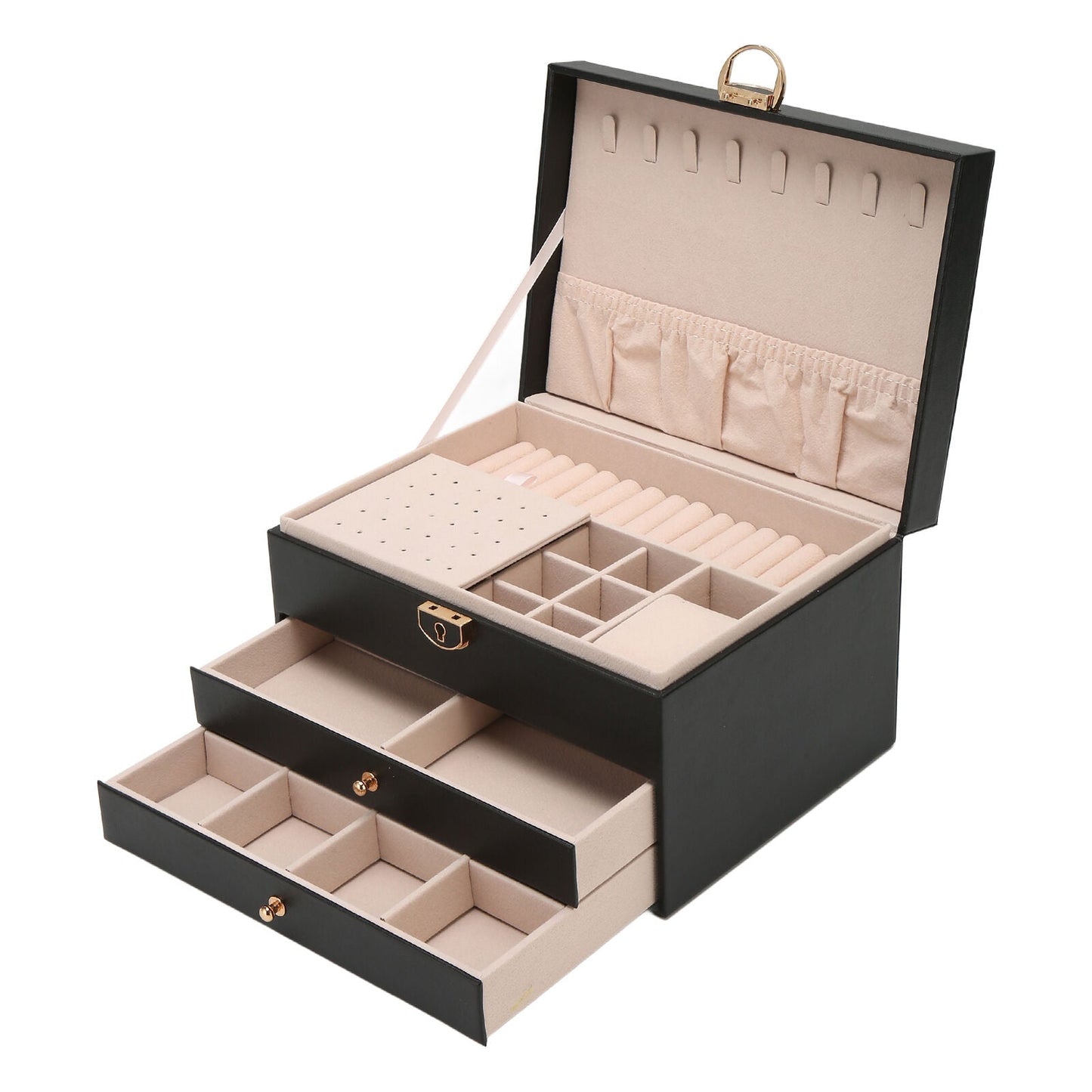 Veloria - Multi-Layer Leather Jewelry Box Organised Storage 7