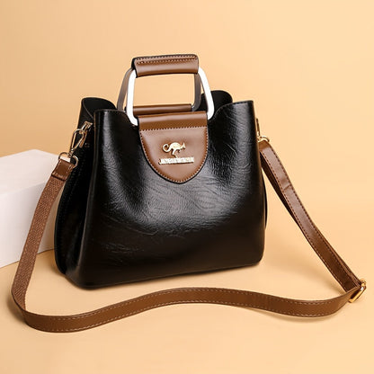 Velorra - Leather Handbag Two-Tone Classic Design 2