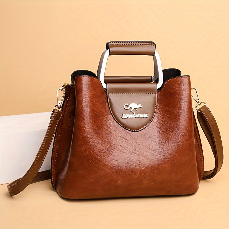 Velorra - Leather Handbag Two-Tone Classic Design 5