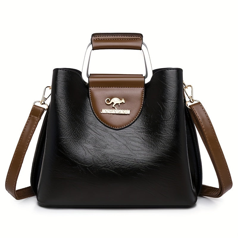 Velorra - Leather Handbag Two-Tone Classic Design 6