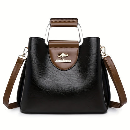 Velorra - Leather Handbag Two-Tone Classic Design 6