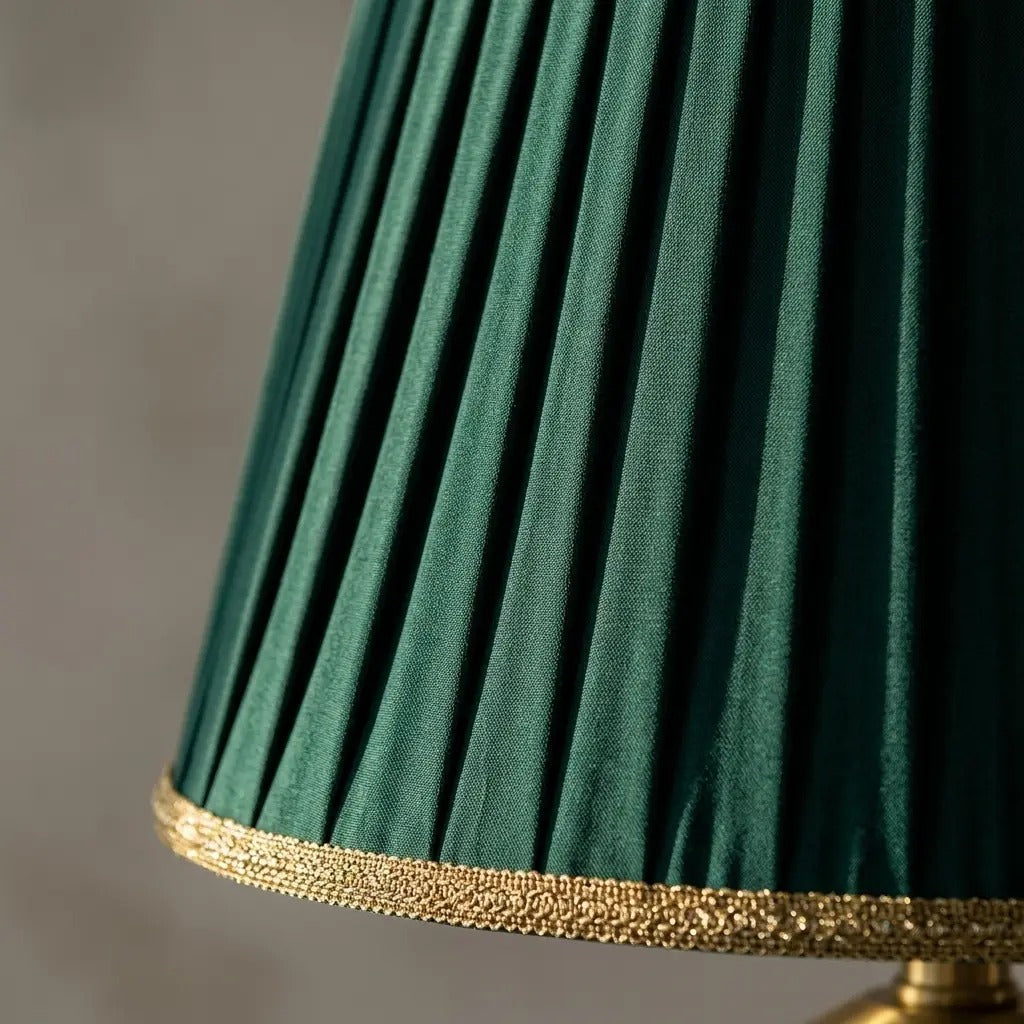 VerdeGold | Green Decorated Ceramic Table Lamp with Gold Details